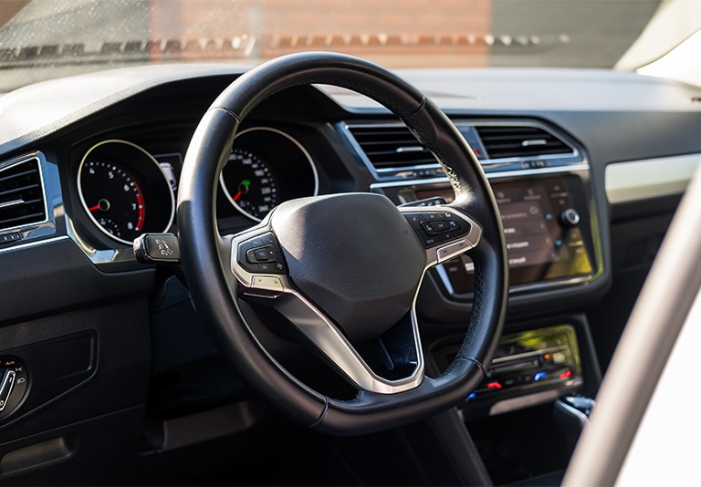 Interior of a rental truck from Step One Car Rental in Fort Walton Beach, FL,